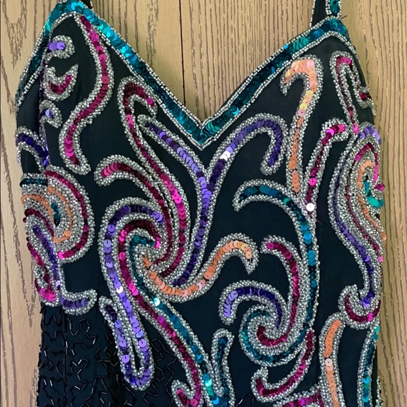 Vintage Beaded Cocktail Formal Dress - Picture 8 of 8